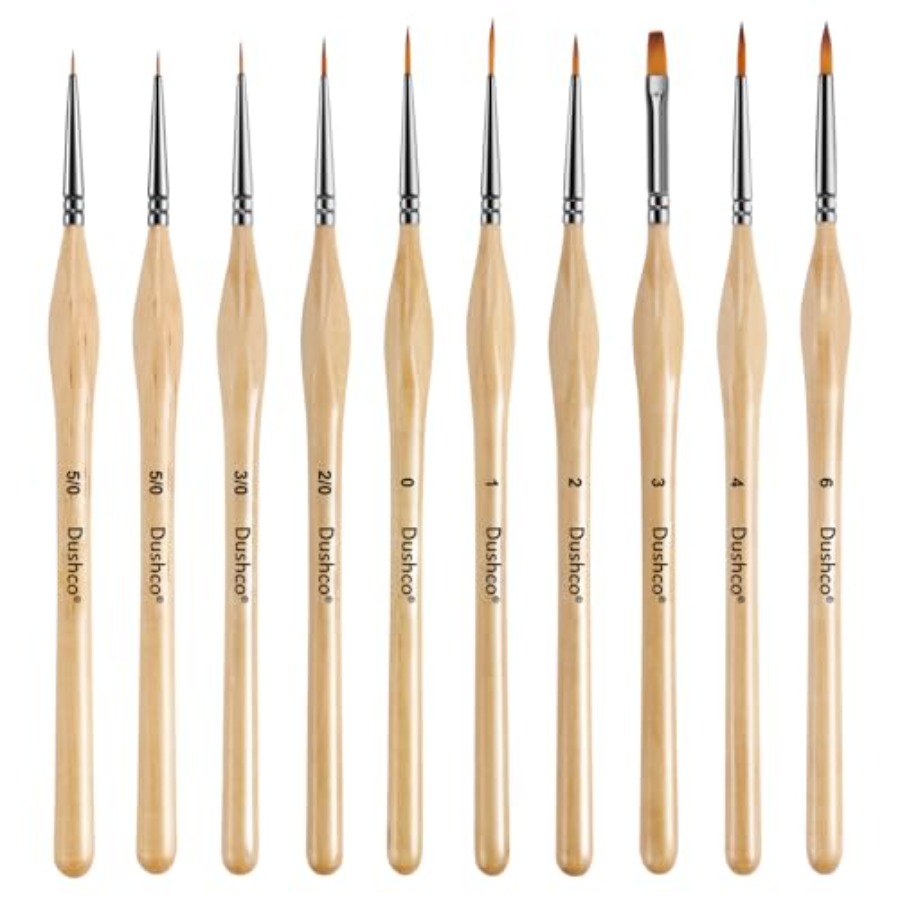 10 pcs Miniature Detail Paint  - Detailing Brush Set ulasan dan harga