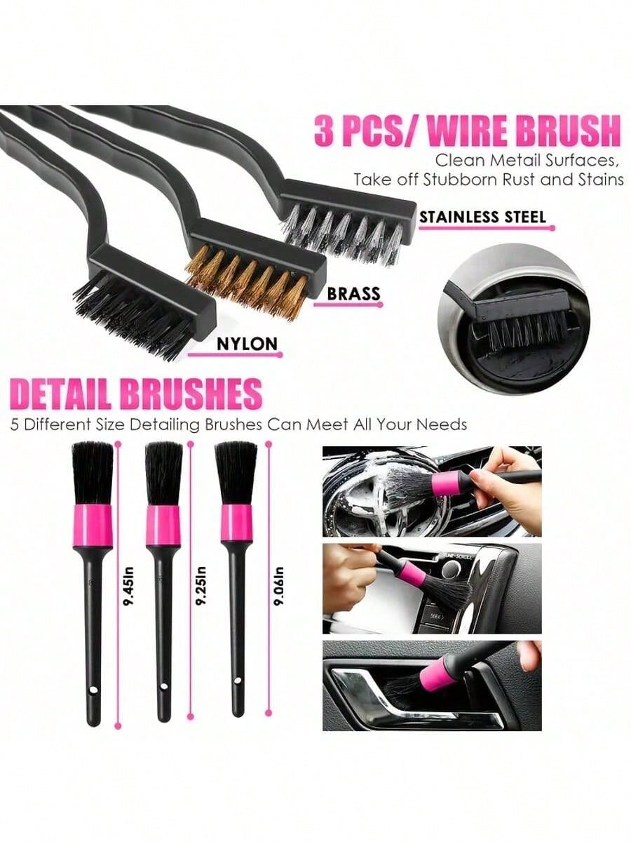 25pcs Car Cleaning Wash Kit In - Interior Detailing Kit ulasan dan harga
