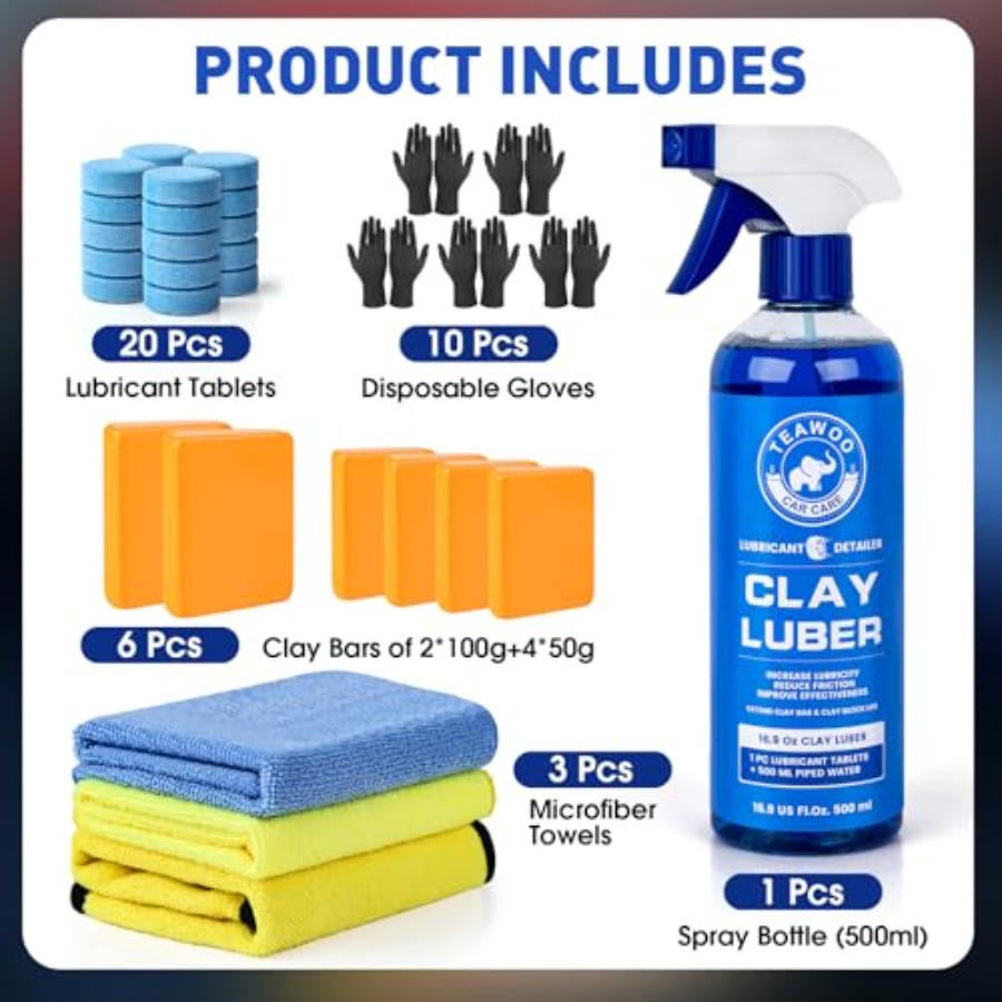 Clay Bars Kit, 6 Clay Bars and - Clay Bar Lubricant ulasan dan harga