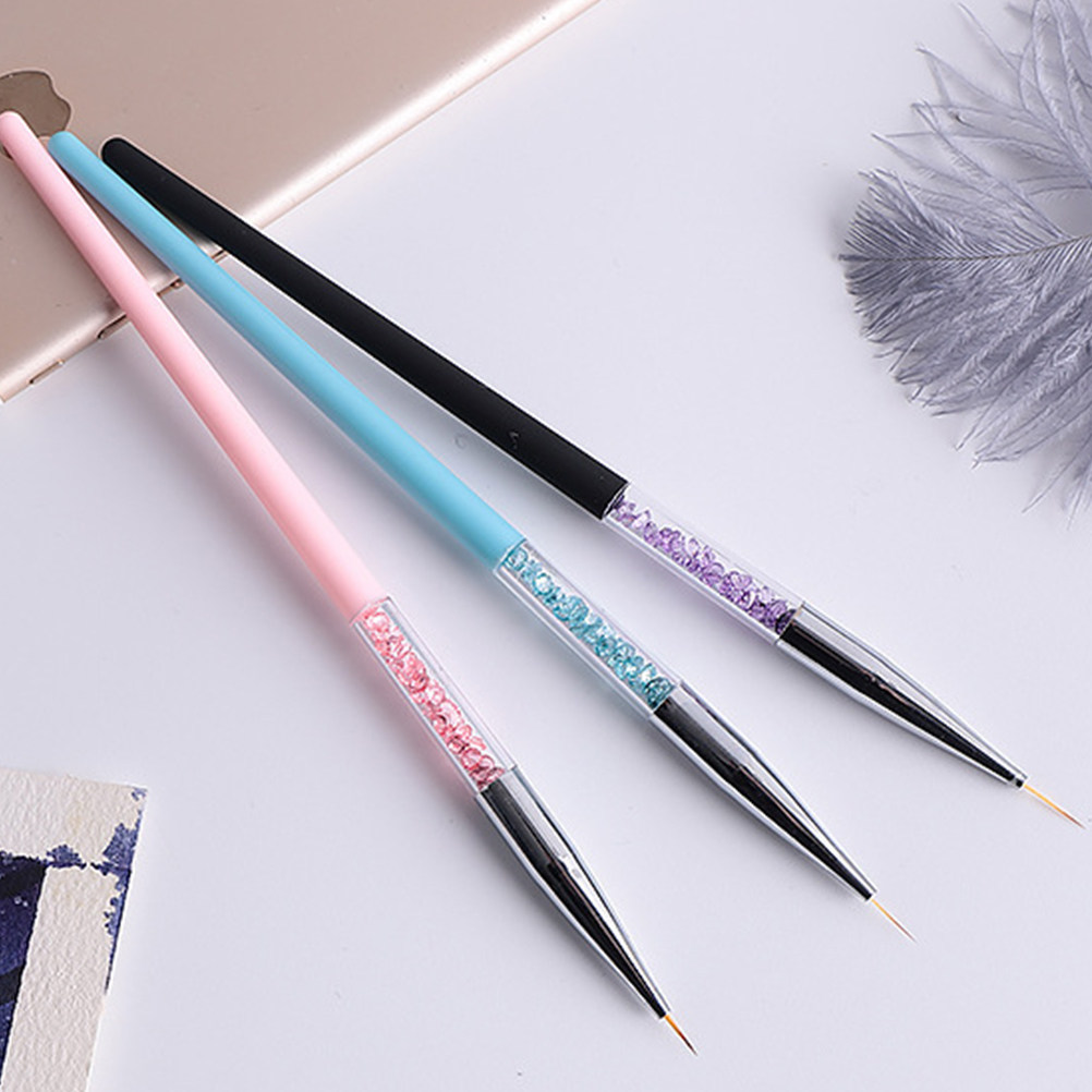 3Pcs Nail Art Pen Set Fine Tip - Detailing Brush Set ulasan dan harga
