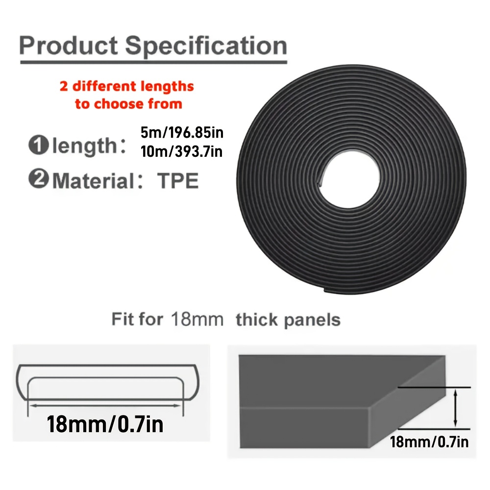 5M Flexible TPE Edge Banding T - Trim Restorer Plastic ulasan dan harga