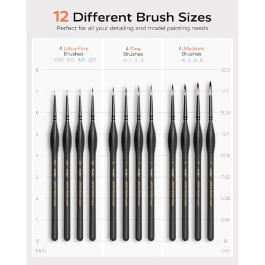 Detail Paint Brushes Set, 12 P - Detailing Brush Set ulasan dan harga