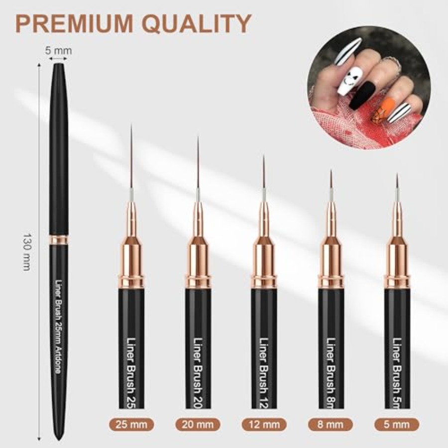 Metallic Nail Art Pens, Liner  - Detailing Brush Set ulasan dan harga