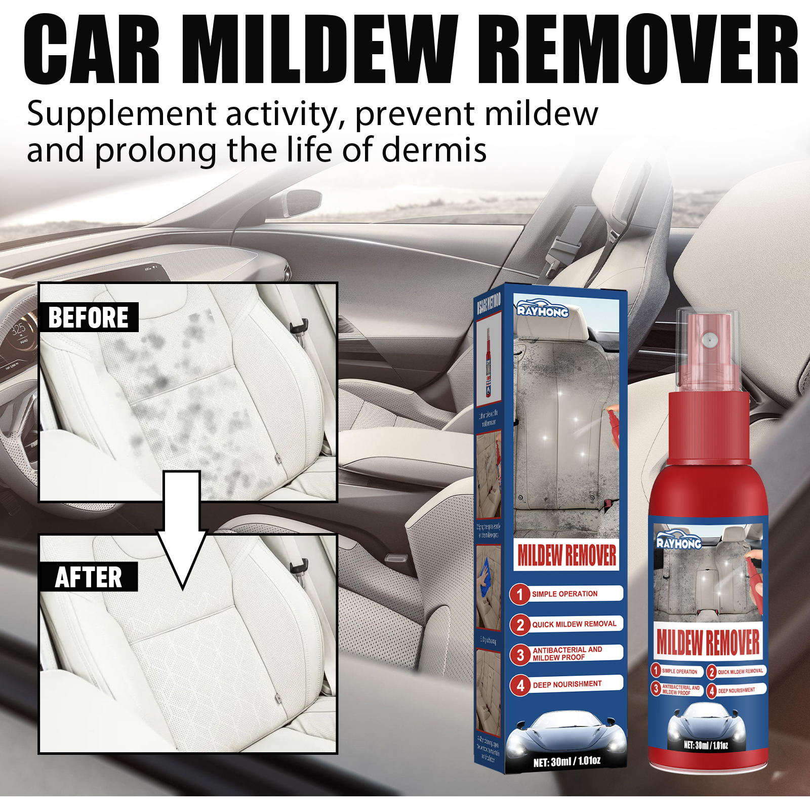 Car Mildew Remover Spray Multi - Seat Cleaner Fabric ulasan dan harga